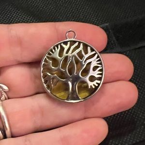 Tigers eye tree of life pendant